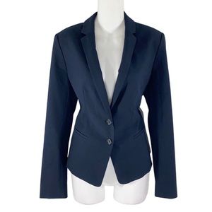 Ann Taylor navy stretch two buttons blazer